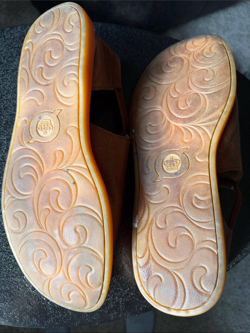 Born Cognac Leather Open-Side Slide Sandals - Picture 4 of 4